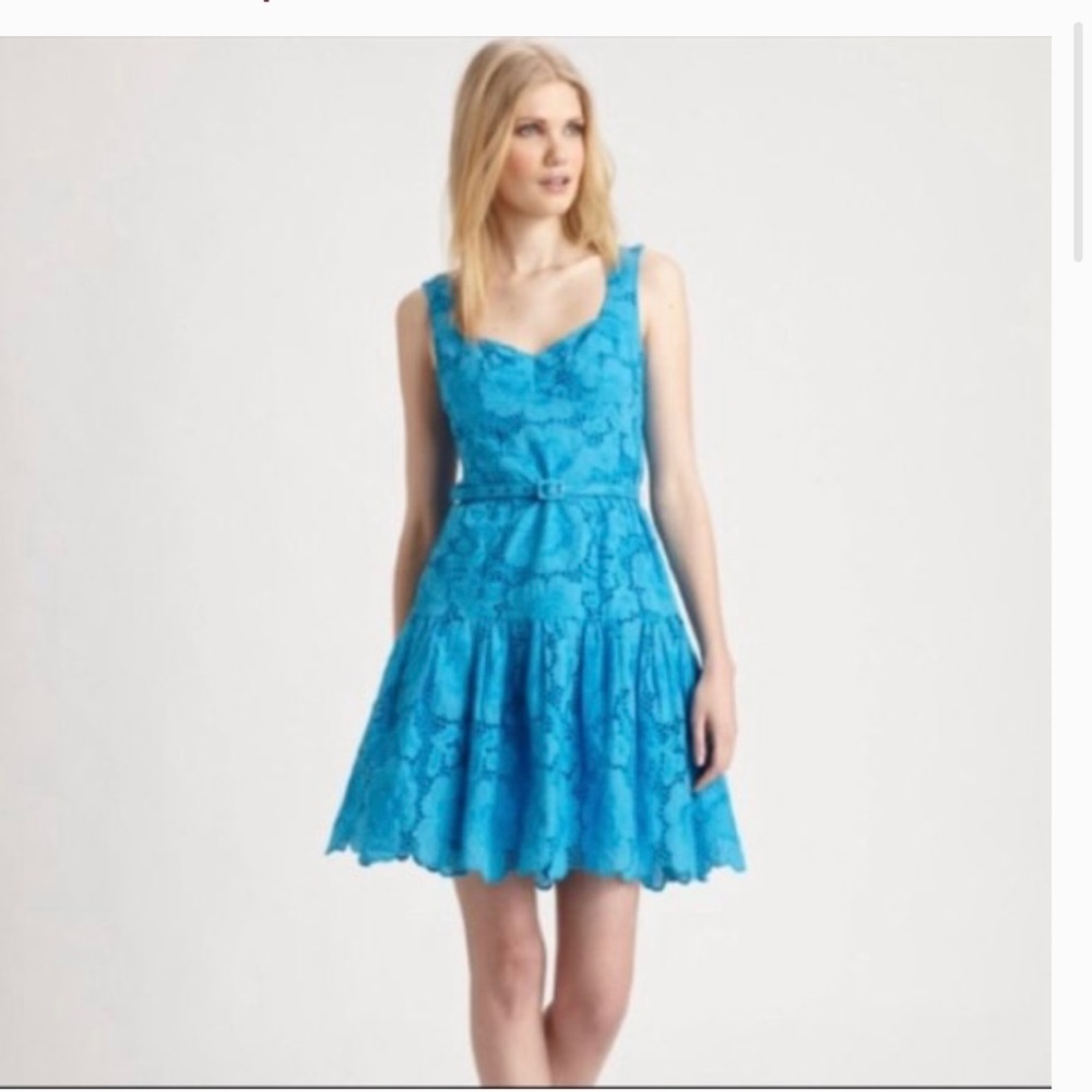 Nannette Lepore Blue Belted Dress